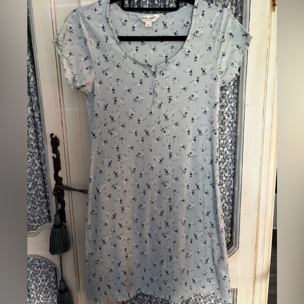 Laura Ashley Light Blue Floral Dress